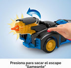 Fisher-Price Imaginext DC Super Friends Batman juguete de Batimóvil que se agita y gira con figura articulable para juego de rol para niños de 3+ años