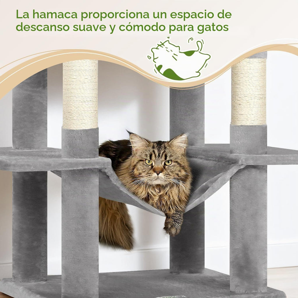 Globlazer Torre de árbol para gatos, muebles para gatos de varios niveles extra altos de 76 pulgadas con cómodos condominios, hamaca y perchas para gatos adultos, perfecto para escalar, rascar y jugar