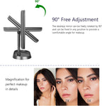 Espejo de maquillaje con iluminación triple con 21 luces LED, aumento 1x/2x/3x y atenuación de pantalla táctil, dos fuentes de alimentación, espejo de maquillaje, regalo para mujeres