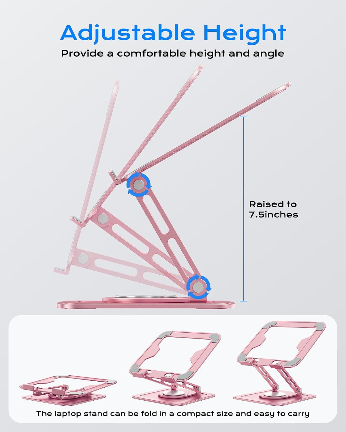 LOXP Soporte ajustable para laptop, soporte para computadora con ba...