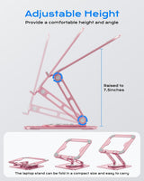 LOXP Soporte ajustable para laptop, soporte para computadora con ba...