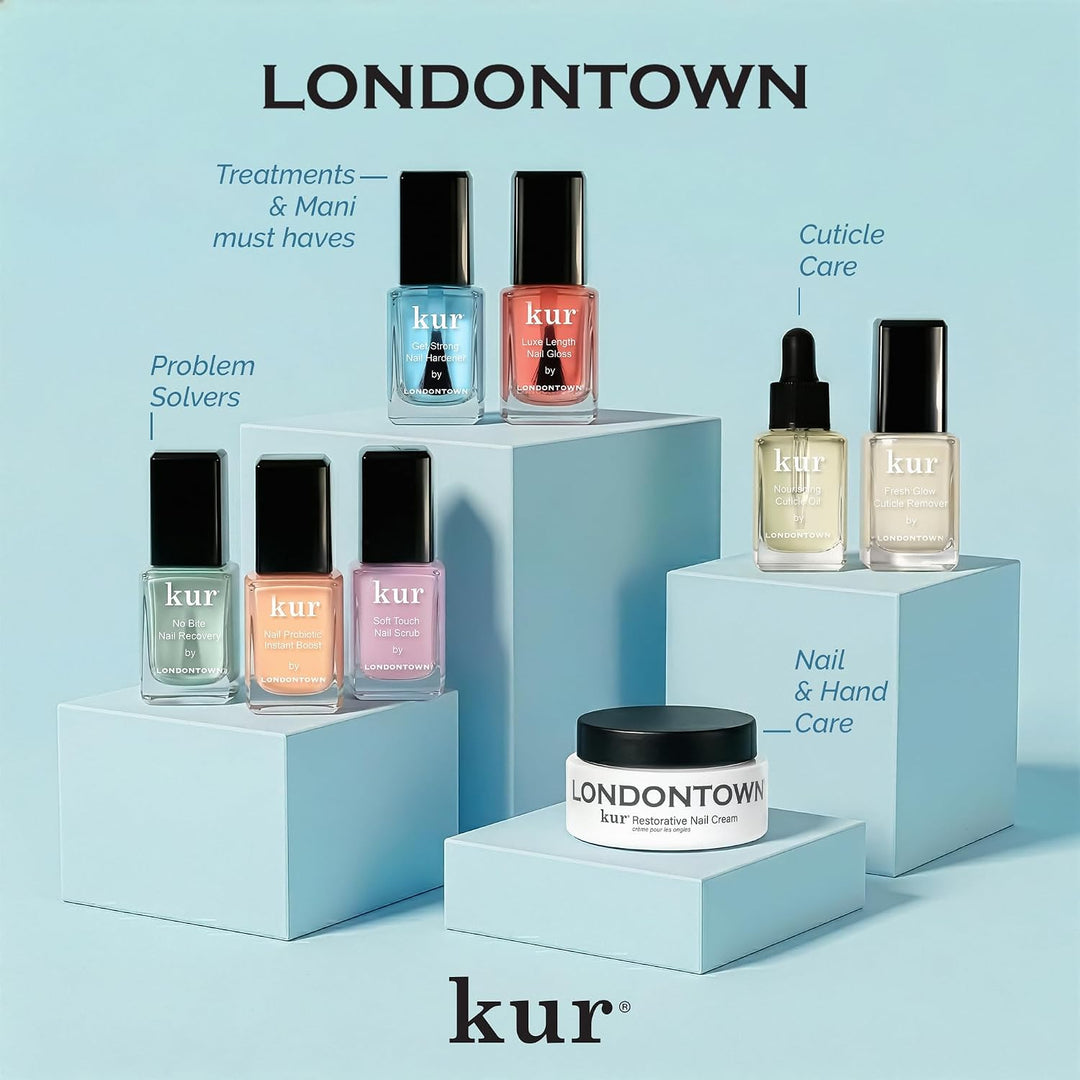 LONDONTOWN Fortalecedor y crecimiento de uñas, esmalte de uñas tran...