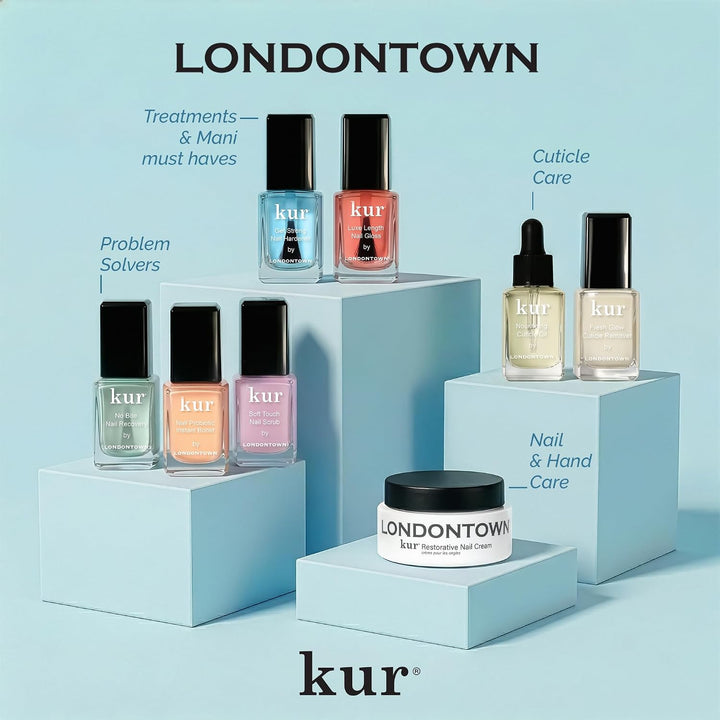 LONDONTOWN Fortalecedor y crecimiento de uñas, esmalte de uñas tran...