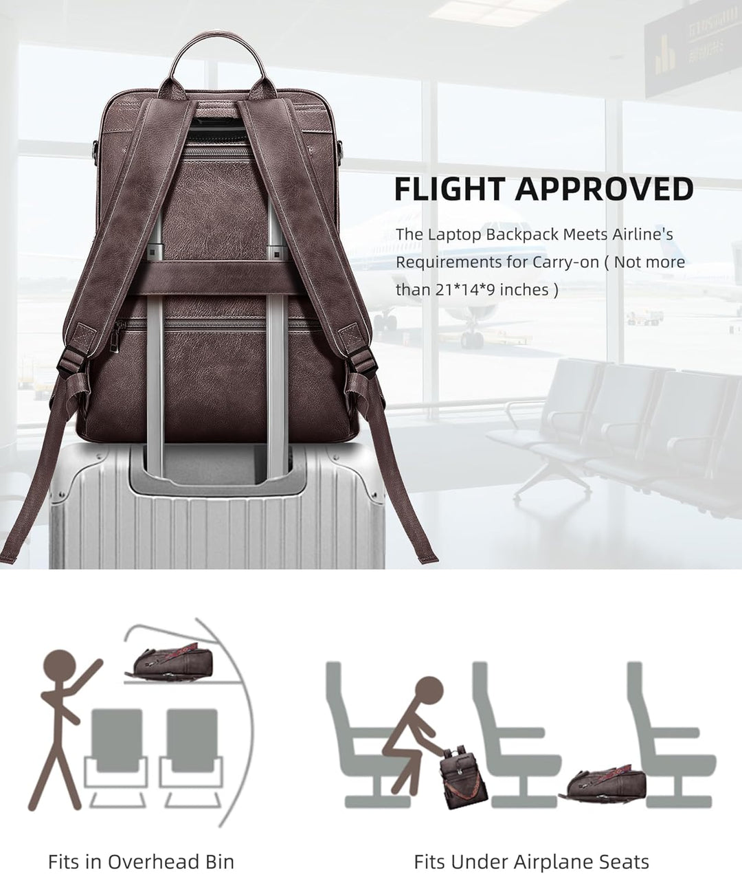 SYTRAH - Mochila de cuero para laptop para mujer, bolso de diseñado...