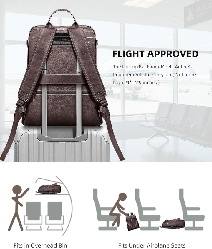 SYTRAH - Mochila de cuero para laptop para mujer, bolso de diseñado...