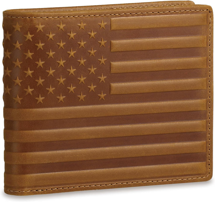 Pefiam Cartera de cuero de grano superior para hombre, con bloqueo...