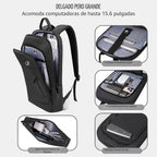 Mochila para hombre, ligera, para viajes de negocios, mochila antirrobo resistente al agua para computadora de 15.6 pulgadas para computadora diaria de oficina y trabajo con bolsa pequeña (negro, 15.6 pulgadas)