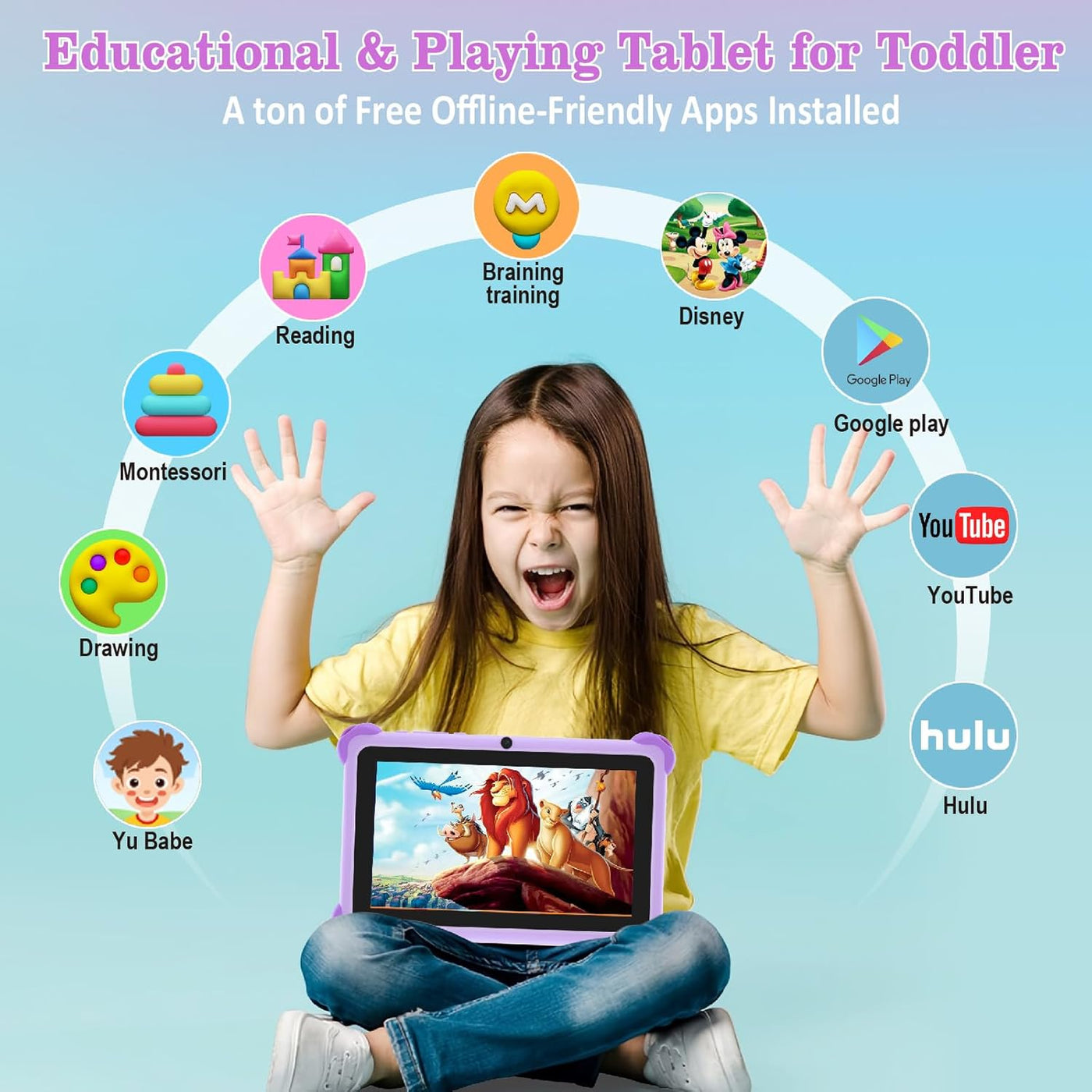 Tablet para niños de Trayoo, tablet de 7 pulgadas para niños, table...