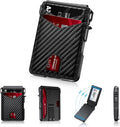 Cartera delgada desplegable para hombre, cartera plegable con bloqueo RFID