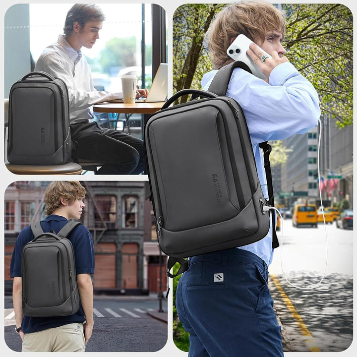 hk Mochila para laptop para hombres con puerto de carga USB para ne...