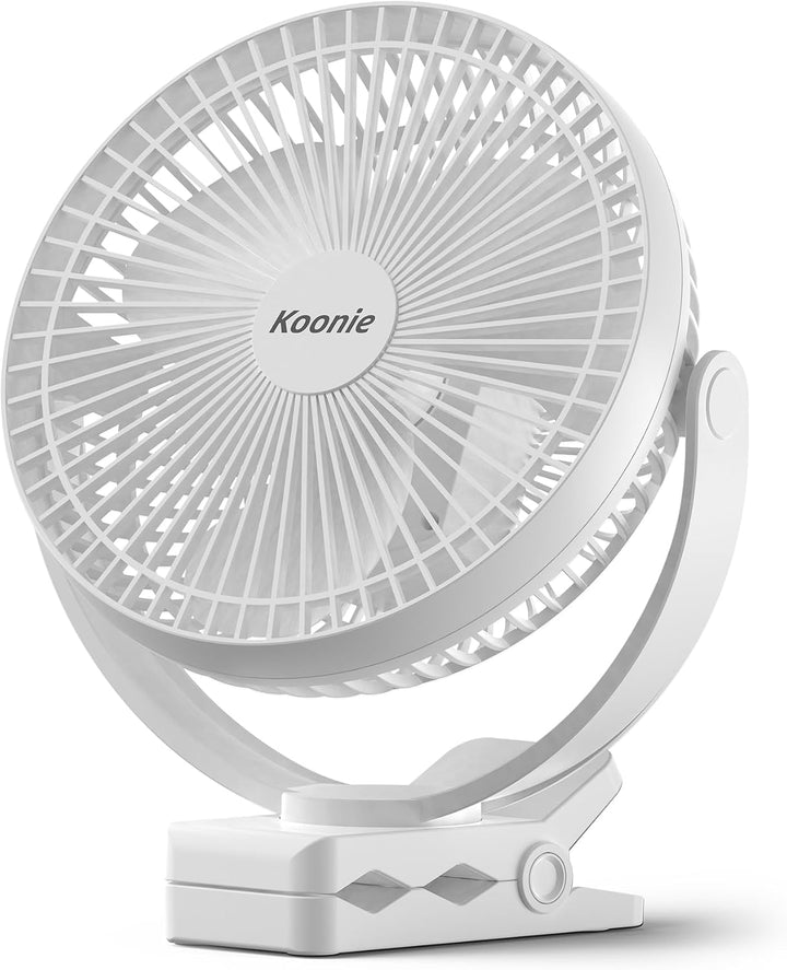 Koonie - Ventilador con clip de 8 pulgadas, batería recargable de 1...