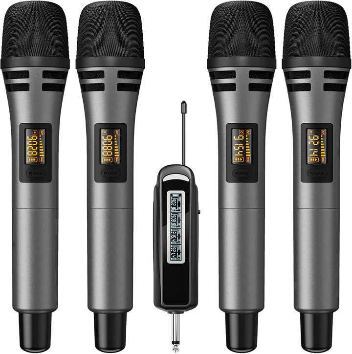 TONOR Micrófonos Inalámbricos, Sistema de Micrófono UHF Dual para K...