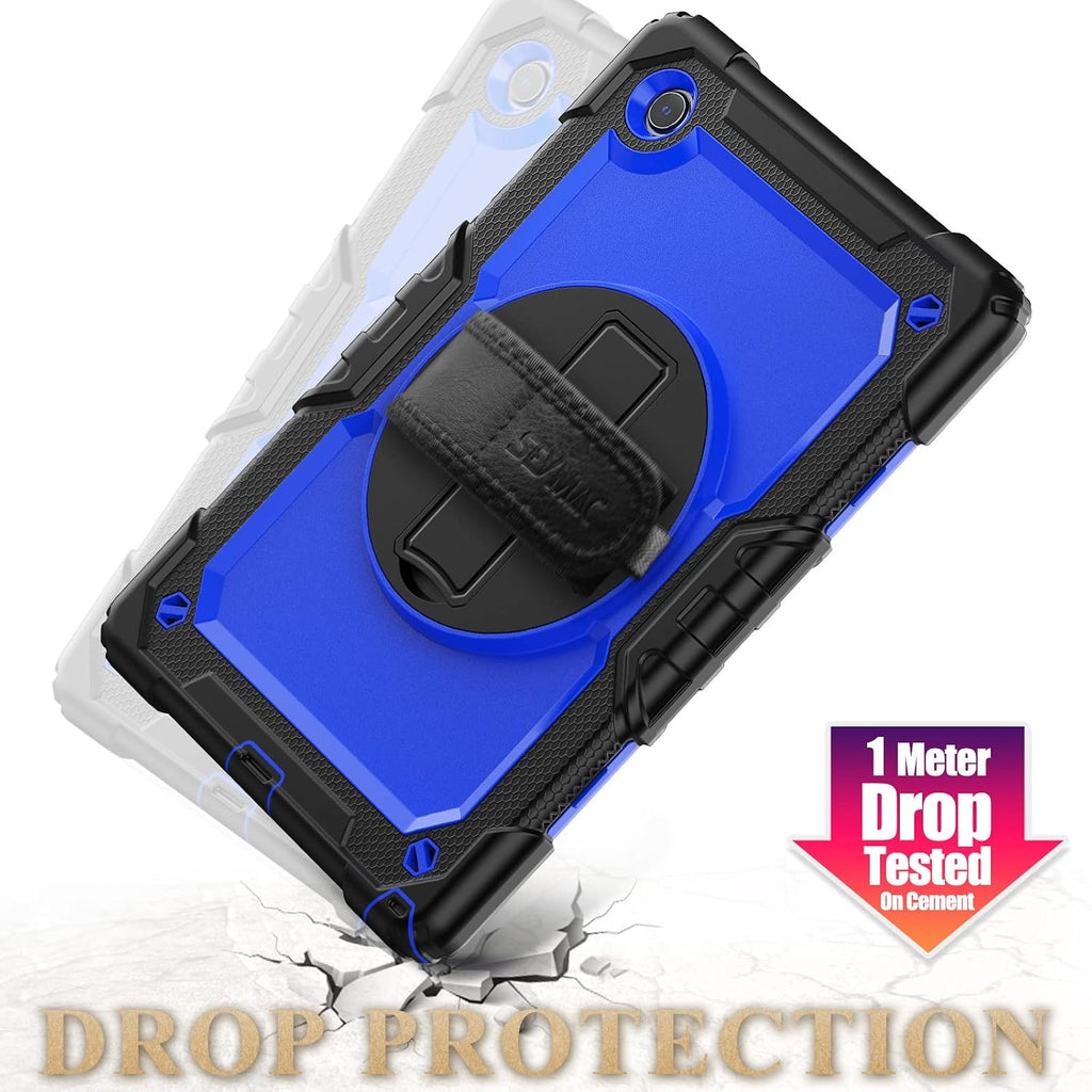 SEYMAC stock Funda para Samsung Galaxy Tab A11+ Plus/A9+ Plus de 11 pulgadas, funda de protección contra caídas de cuerpo completo con protector de pantalla y soporte para lápiz [correa de mano