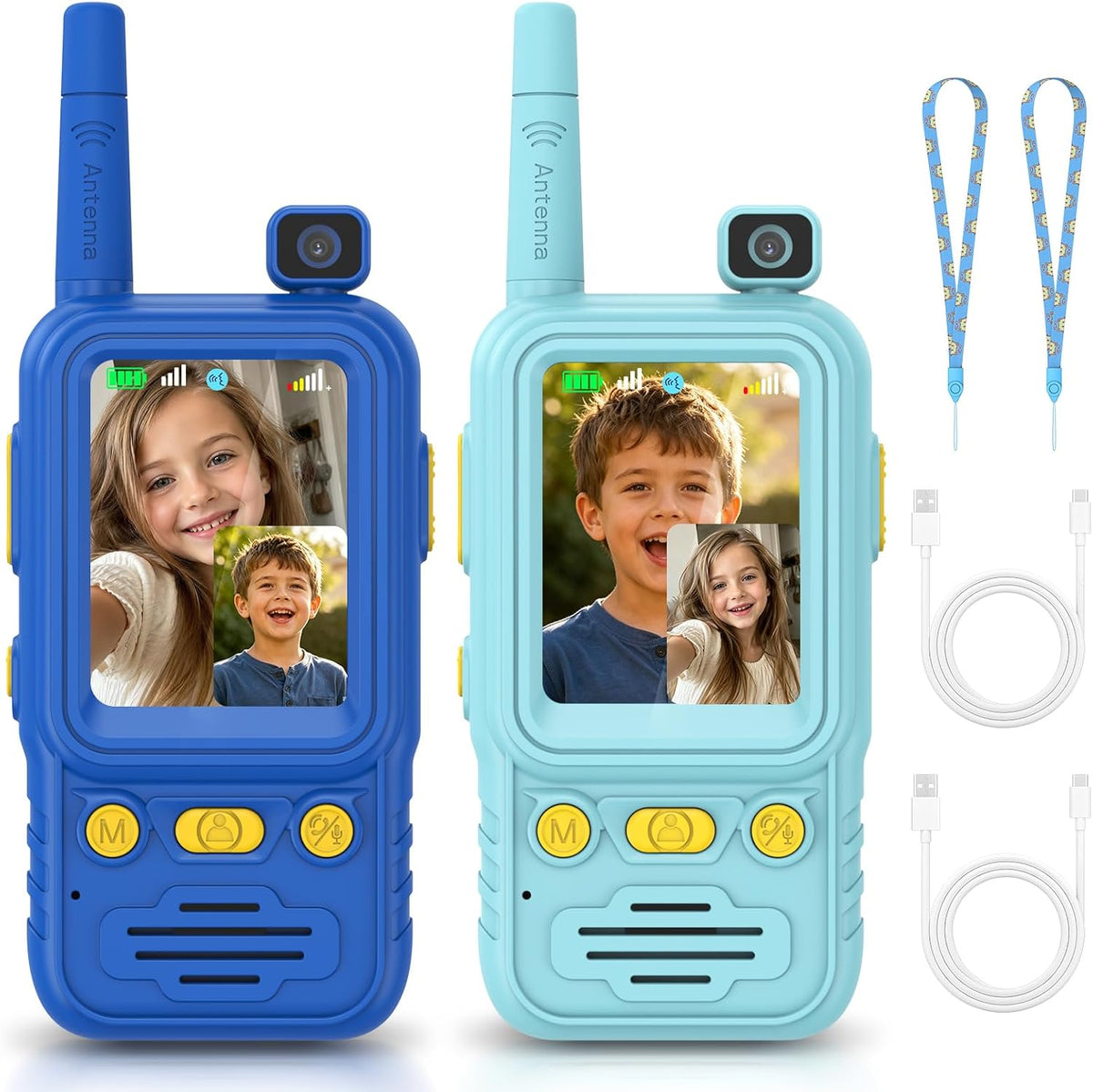 Video Walkie Talkies para Niños 2-Pack: Video Intercom Toys para Niños de 4-10 Años