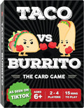 Taco vs Burrito - El Juego de Cartas Sorprendentemente Estratégico y Extremadamente Popular Creado por un Niño de 7 Años - 5 Maneras de Jugar - Un Juego de Fiesta Familiar para Niños, Adolescentes y
