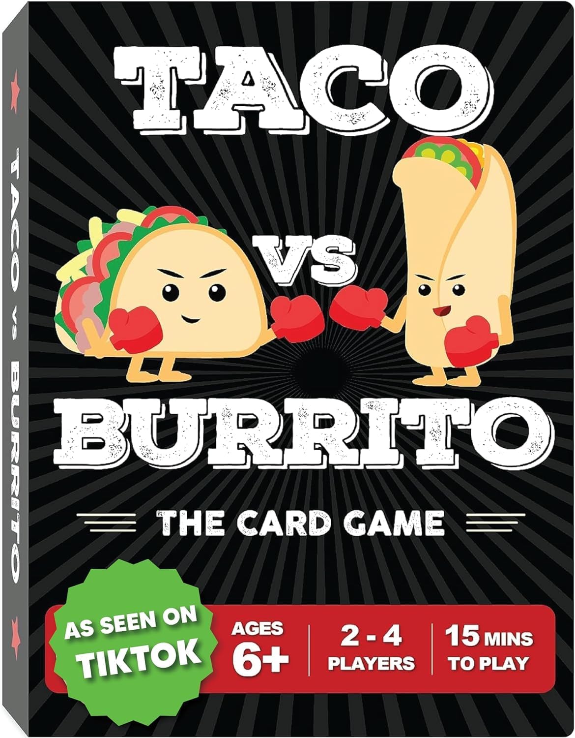Taco vs Burrito - El Juego de Cartas Sorprendentemente Estratégico y Extremadamente Popular Creado por un Niño de 7 Años - 5 Maneras de Jugar - Un Juego de Fiesta Familiar para Niños, Adolescentes y