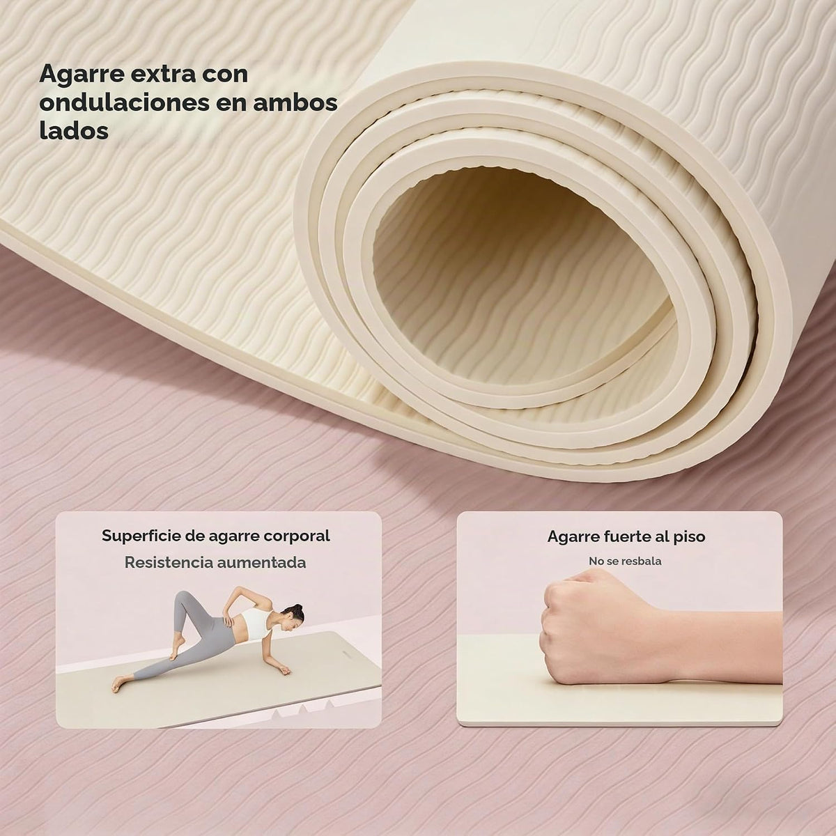 Keep Tapete de yoga TPE antideslizante de 72 x 24 pulgadas, tapete de ejercicio de 1/4 de pulgada (0.236 in) para entrenamiento en casa, gimnasio, yoga, pilates y estiramientos con correa de