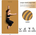 Tapete de yoga ancho de grosor (0.394 pulgadas), antideslizante, antidesgarros, tapete de pilates extra grande de 72 x 35 pulgadas para entrenamientos en casa, gimnasio y estiramiento de suelo con