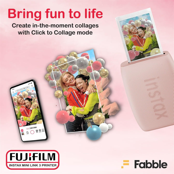 Fujifilm Impresora Instax Mini Link 3 para smartphone, paquete Rosa...