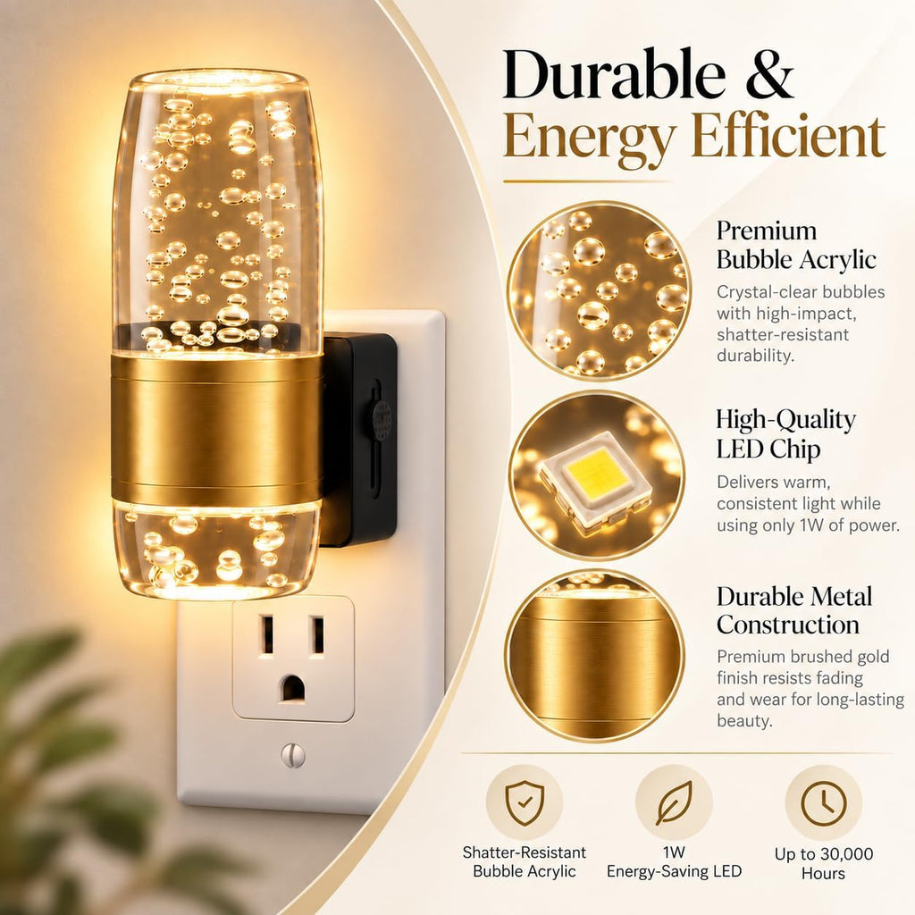 Luz nocturna LED, luces nocturnas enchufables la pared