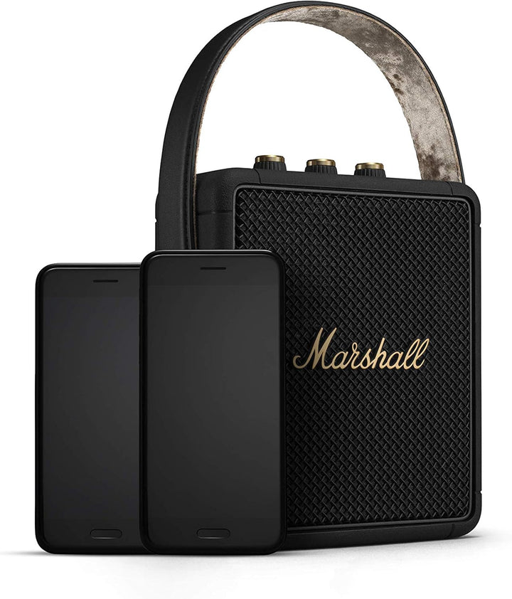 Marshall Stockwell II - Altavoz Bluetooth portátil, negro y latón