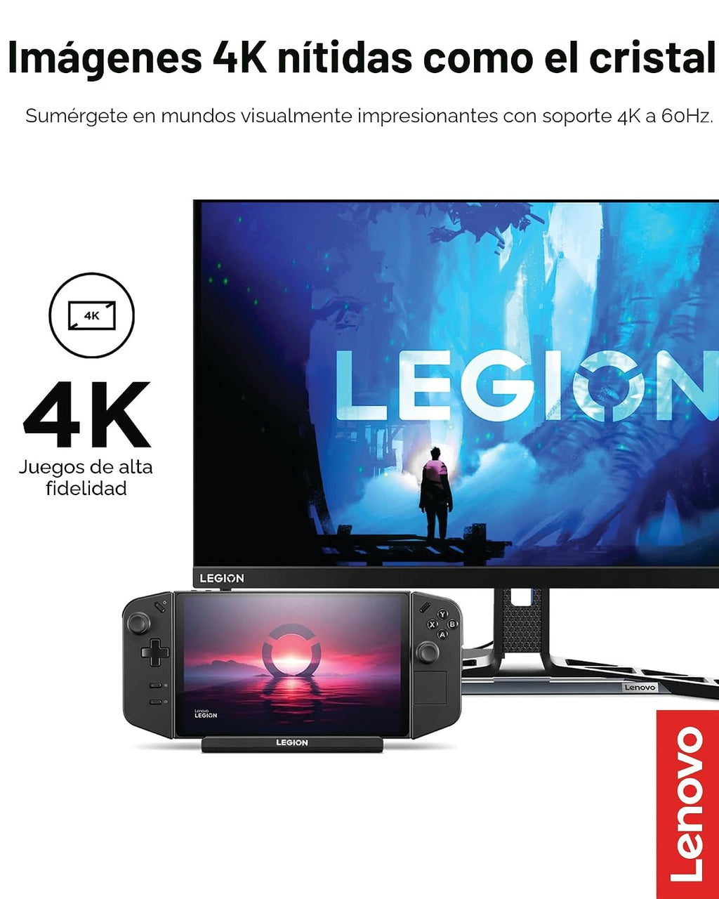 Legion Go USB-C Hub Dock para Legion Go – 6-en-1 Dock, puerto Expansion, carga, Video, Ethernet Support