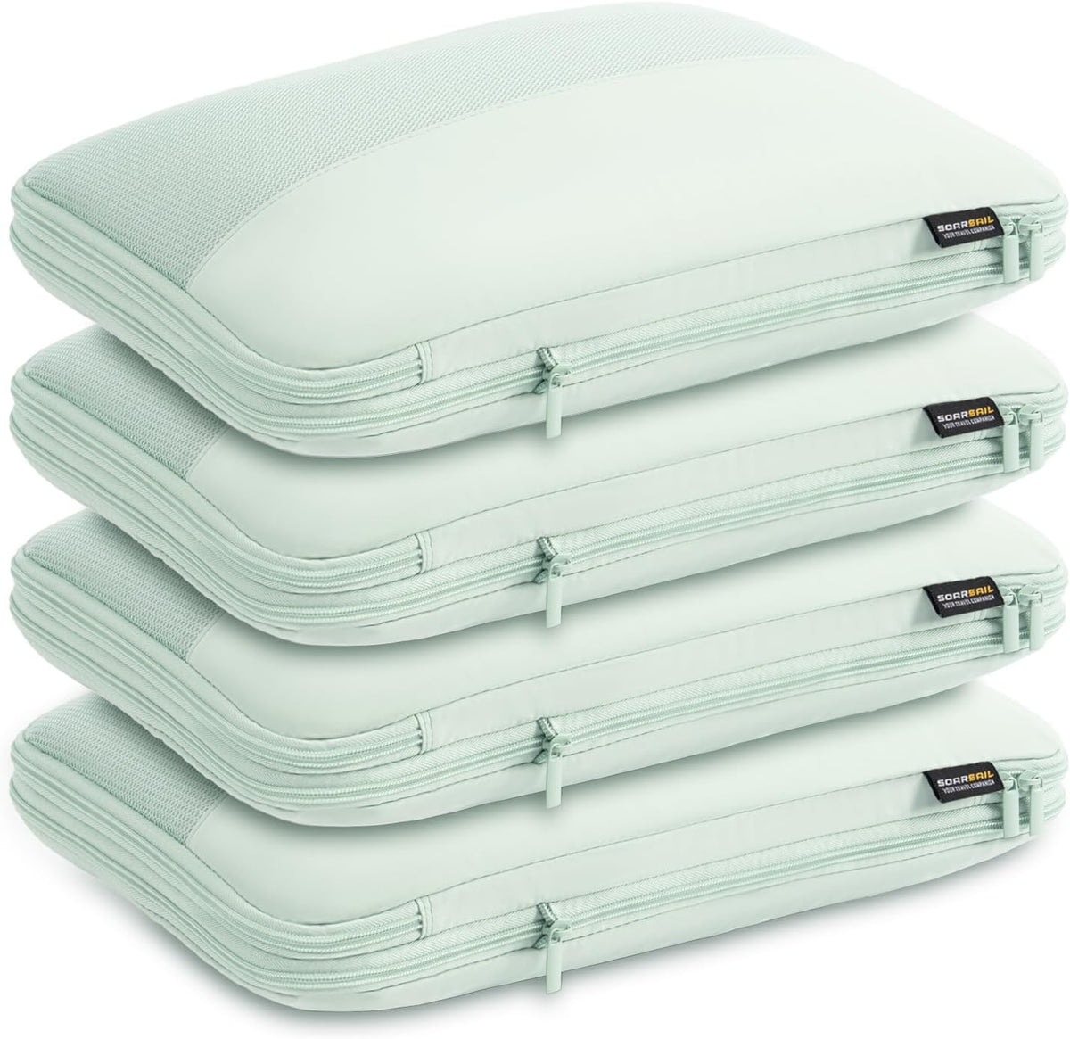 Cubos de embalaje de compresión para viajes, juego de 4 cubos de embalaje ligeros para maletas y mochilas, organizador que ahorra espacio para ropa, Verde claro 4L, 4 grandes