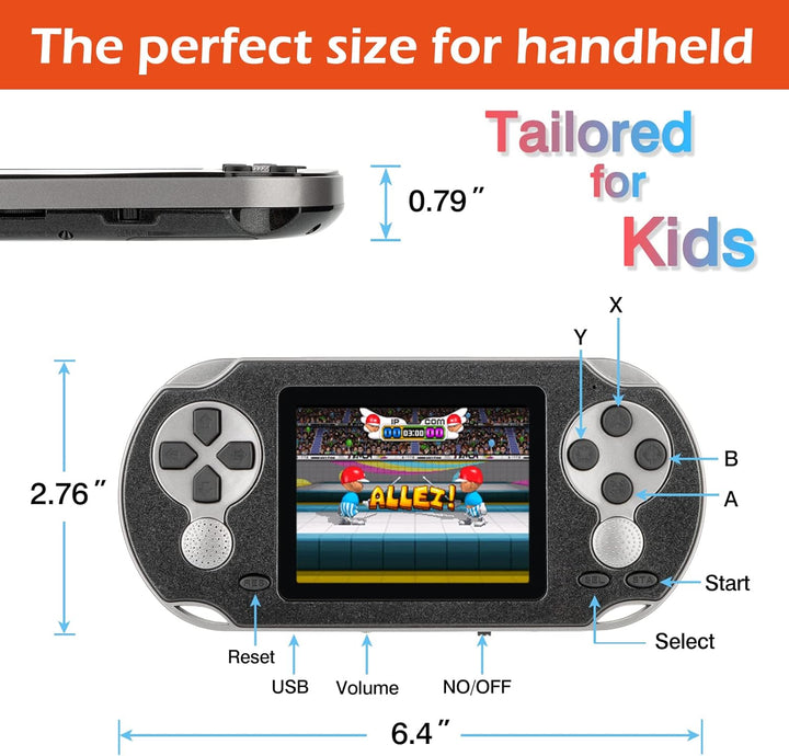 TaddToy Juego de mano de 16 bits para niños y adultos, pantalla gra...