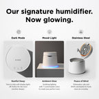 Carepod One Plus Humidificador de Acero Inoxidable para Habitación Grande con Luz de Ambiente, Silencioso y Seguro para Bebé, Solo 3 Partes Lavables, Humidificador Ultrasónico de Niebla Fría Fácil de