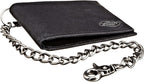 Dickies Billetera de piel con cadena plegable RFID para hombre, color negro
