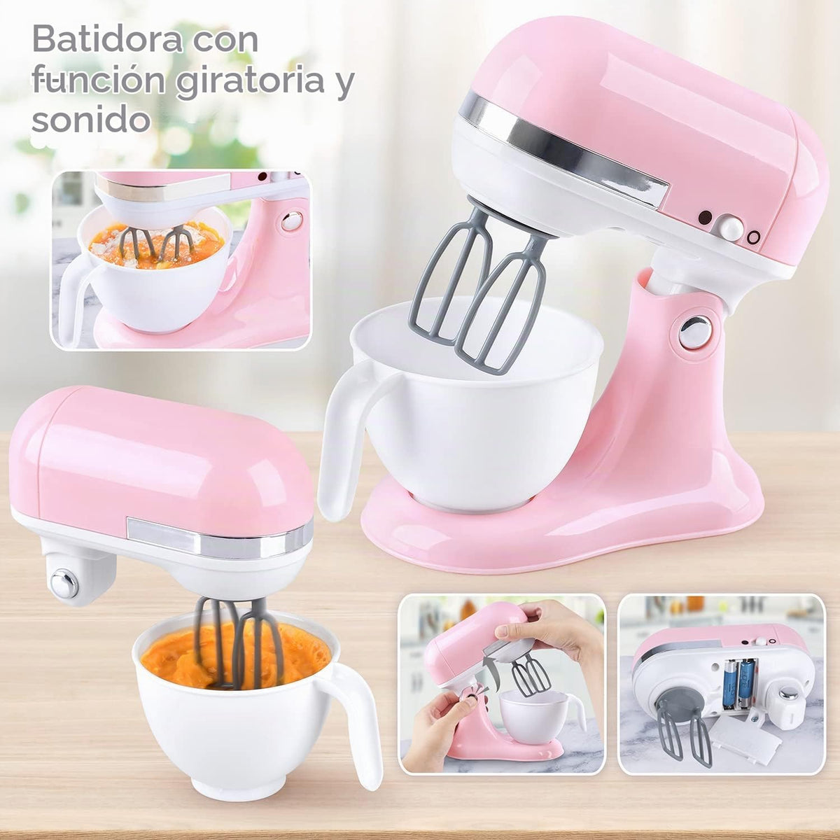 Juguetes de electrodomésticos de cocina, juego de accesorios de cocina para niños, juguetes de cocina de simulación para niños de 4 a 8 años, cafetera, mezcladora, tostador con luces y sonidos