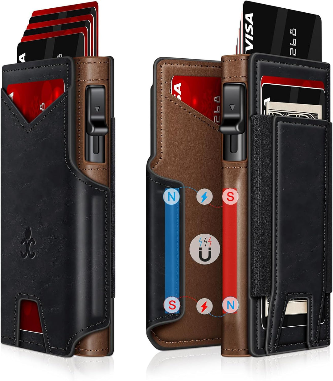 Cartera para hombre con tarjetero delgado desplegable para 9 a 13 t...