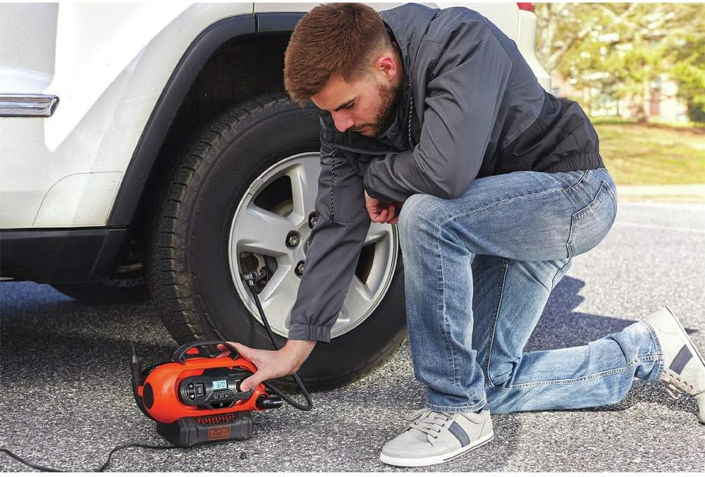 BLACK+DECKER Inflador de neumáticos, compresor de aire portátil, bo...