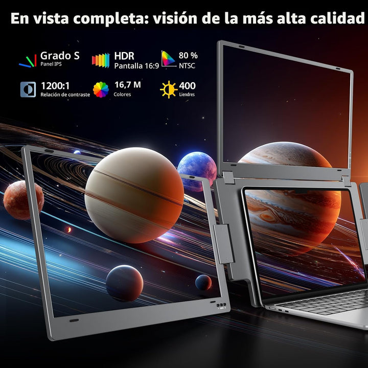 Monitor extensor de pantalla portátil, monitor portátil cuádruple d...