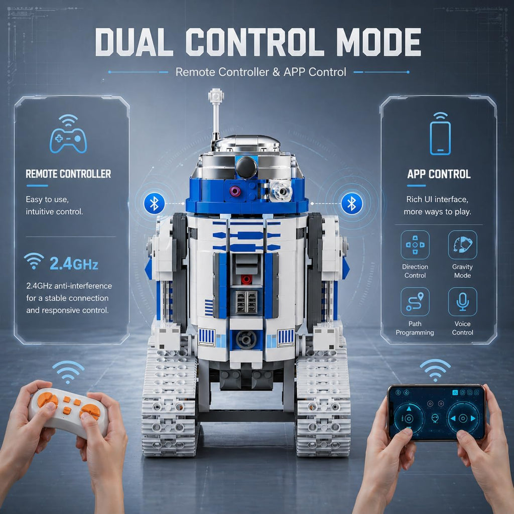 Kit de construcción de robot mecánico galaxia, control remoto y aplicación, juguetes de construcción de robot STEM, compatible con robot Lego, regalos de cumpleaños para el día del padre para