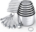 Juego de tazas y cucharas medidoras de acero inoxidable, cuchara de