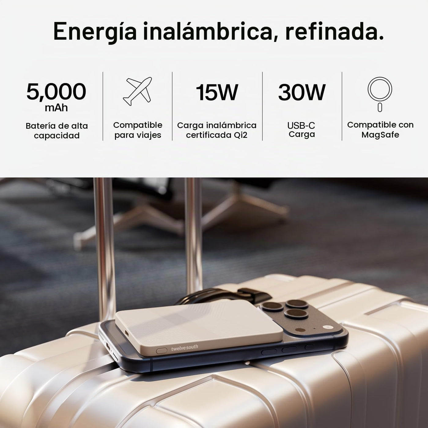 Twelve South PowerCapsule, banco de energía compatible con MagSafe,...