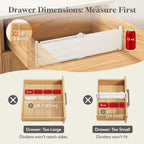 Lifewit Divisores de Cajón de 5" de Alto, Organizadores Ajustables para Cajones Profundos de Ropa