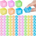 Simgoing 96 Pcs Ice Cube Balls Bulk, Square Fidget Toys, 6 Colors