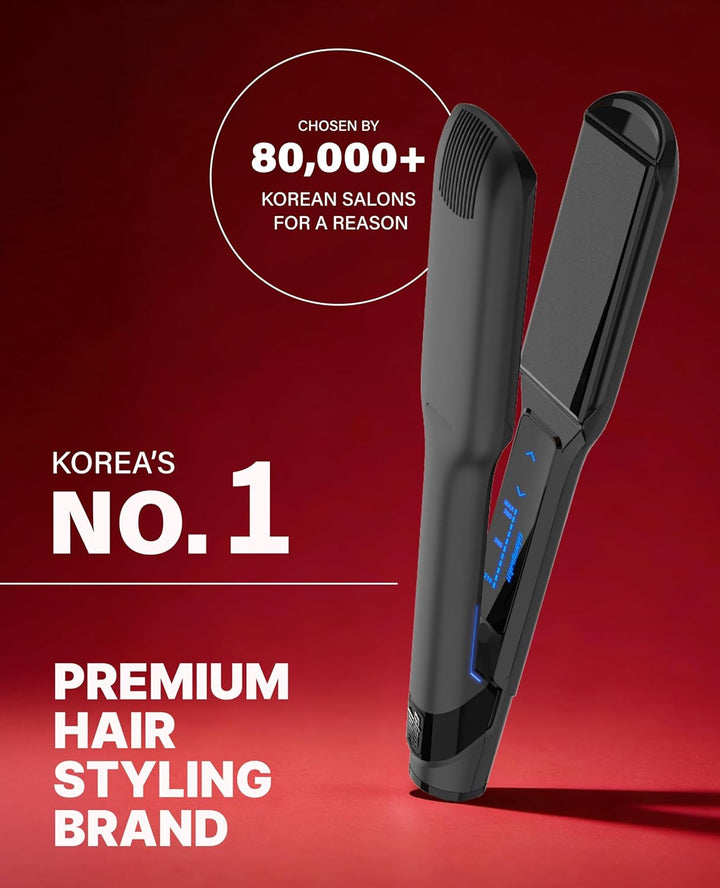 GLAMPALM Alisador de Cabello Plancha Plana de Cerámica de 1.5 pulga...