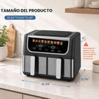 OLIXIS Dual Air Fryers con 2 Baskets 9.5 Quarts Large Airfryer 10-en-1