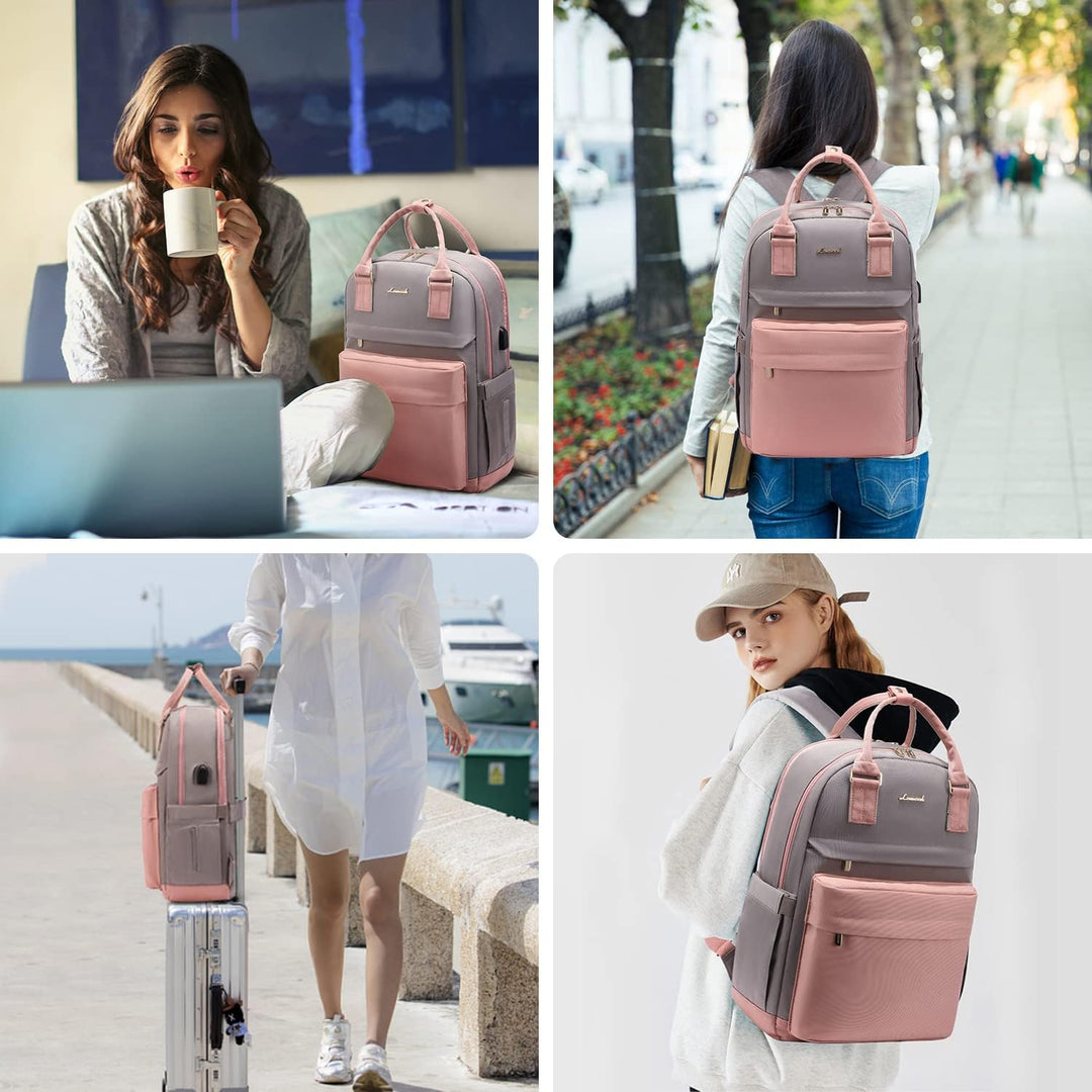 LOVEVOOK - Mochila para laptop de viaje para mujer, bolsa antirrobo...
