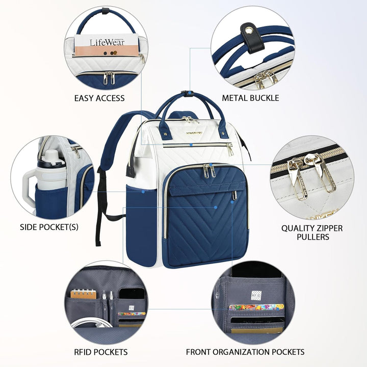 VANKEAN Mochila para laptop de 17 pulgadas para mujeres y hombres,...