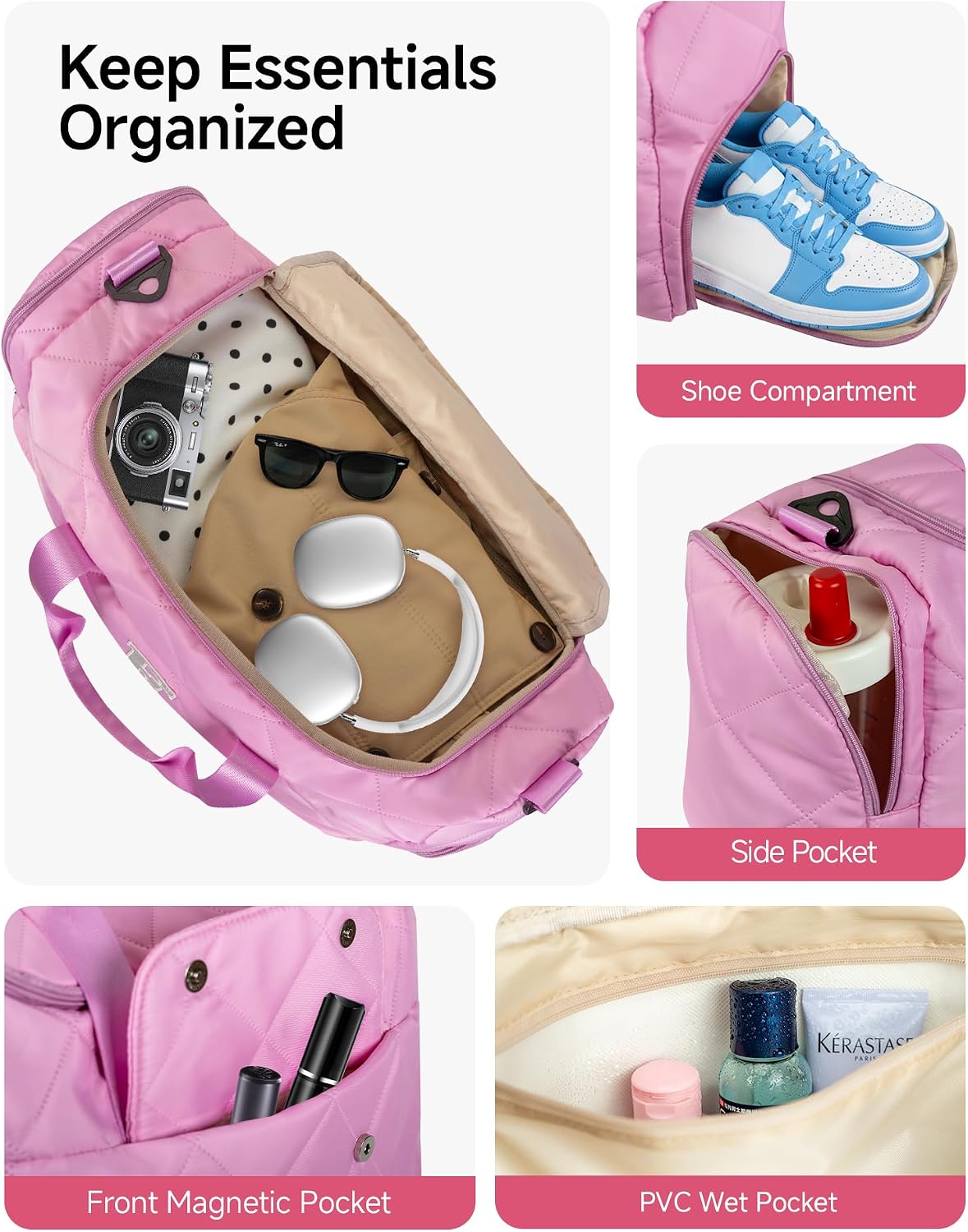 Bolsa de lona con iniciales para niñas, regalo para adolescentes