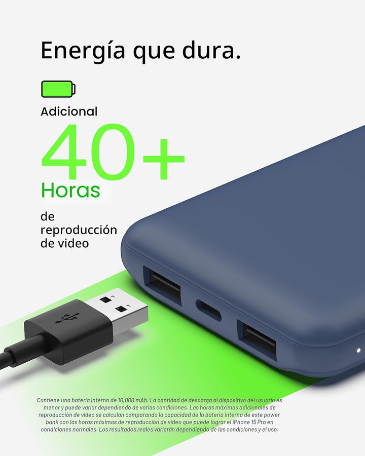 Belkin Cargador portátil, banco de energía USB C de 10000 mAh con 2...