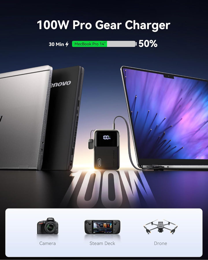 INIU 100W Power Bank, Cargador Portátil de Tamaño Mini 25000mAh de...