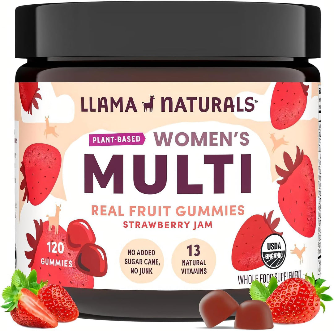 Llama Naturals Multivitamínico para mujeres, gomitas veganas y orgá...