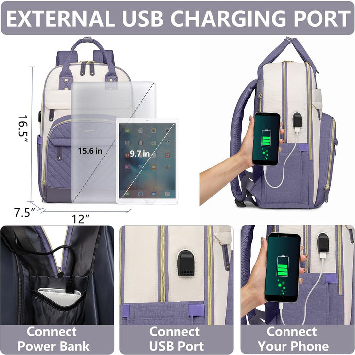 Mochila para laptop para mujer, bolsa de trabajo, mochila de viaje...