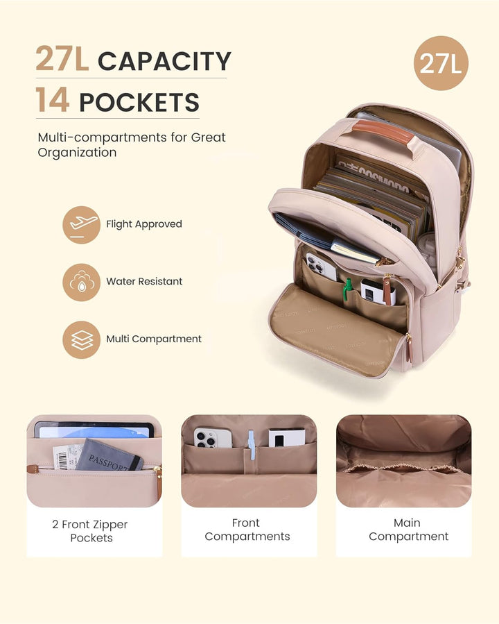 LOVEVOOK - Mochila para laptop de mujer, mochila de 15.6" para...