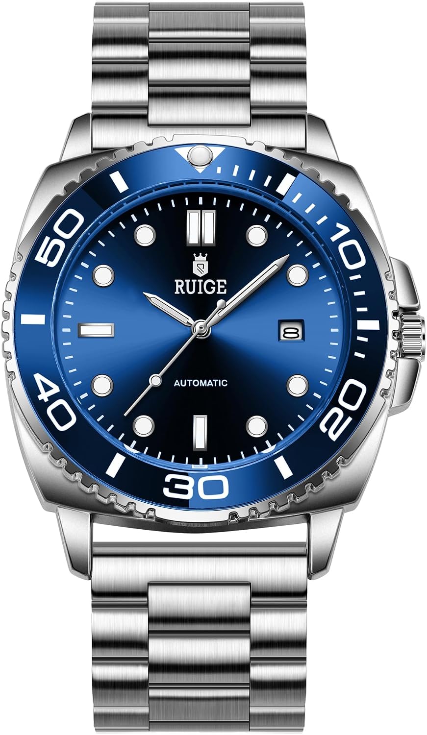 Nuevo reloj mecánico totalmente automático para hombre, calendario de acero inoxidable, bisel giratorio de moda, moda, luz nocturna, impermeable, A8-2